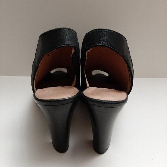 WONDERS Spain Memory Gel Peep-Toe Slingback Heels Black Leather Sz US 7.5 Eur 39 - Picture 11 of 16